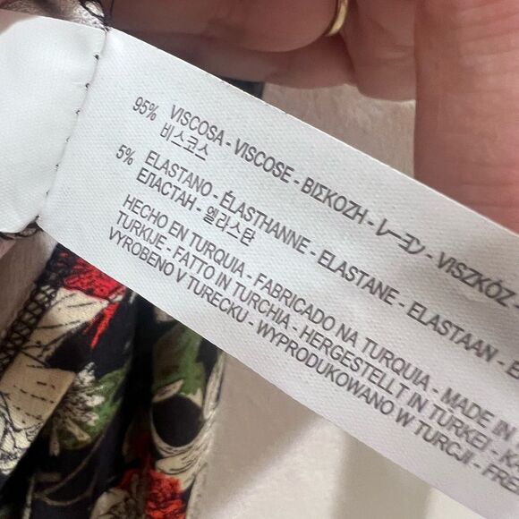 Zara TRF Black Floral Rose Botanical Swing Short Sleeve Flowy Tunic Dress 💜 - Picture 10 of 11